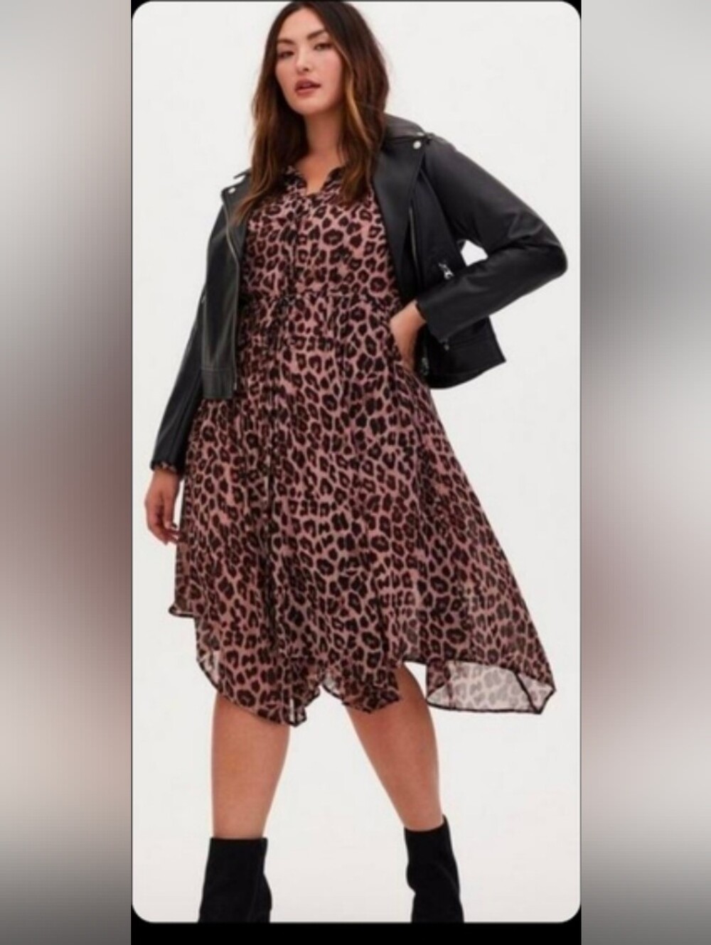 torrid Leopard Print Midi shirt Dress size 1X